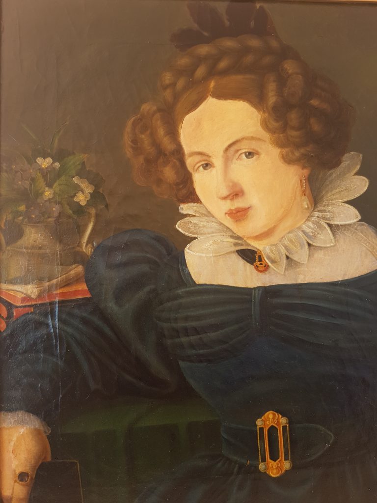 European paintings -Portrait of a German elegant young lady