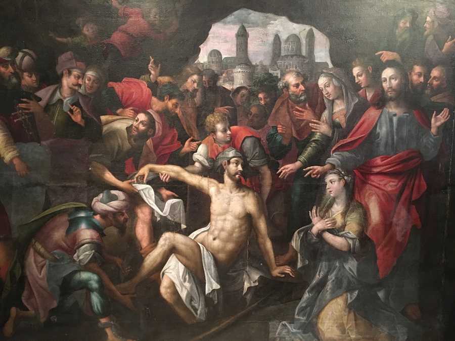 The Resurection of Lazarus Painting Antwerp School, Circa 1600