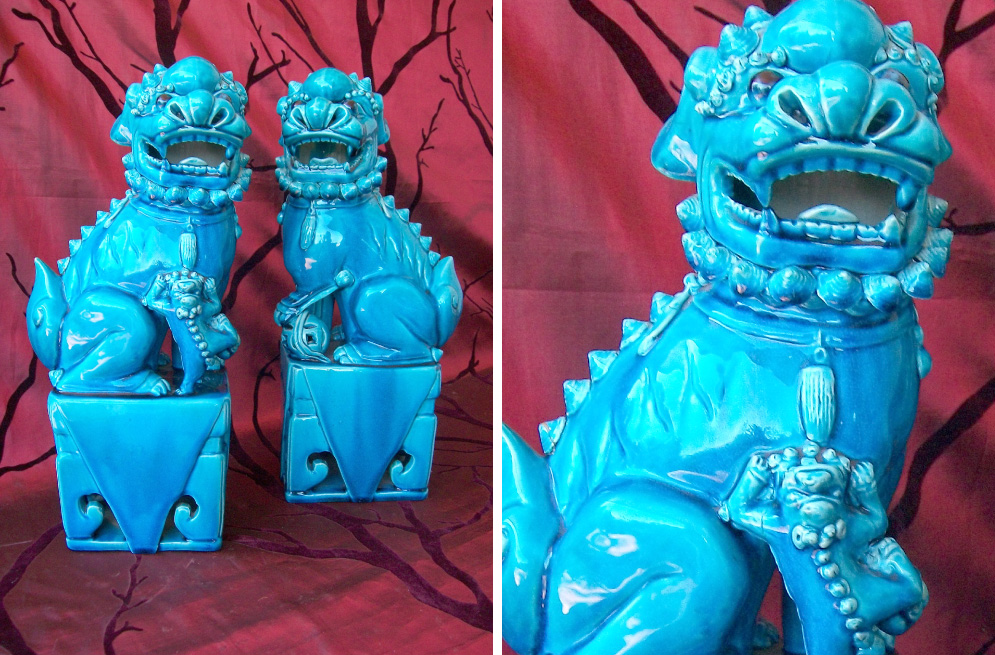 Republic-period-1911-1948-Pair-of-blue-green-glazed-kylins