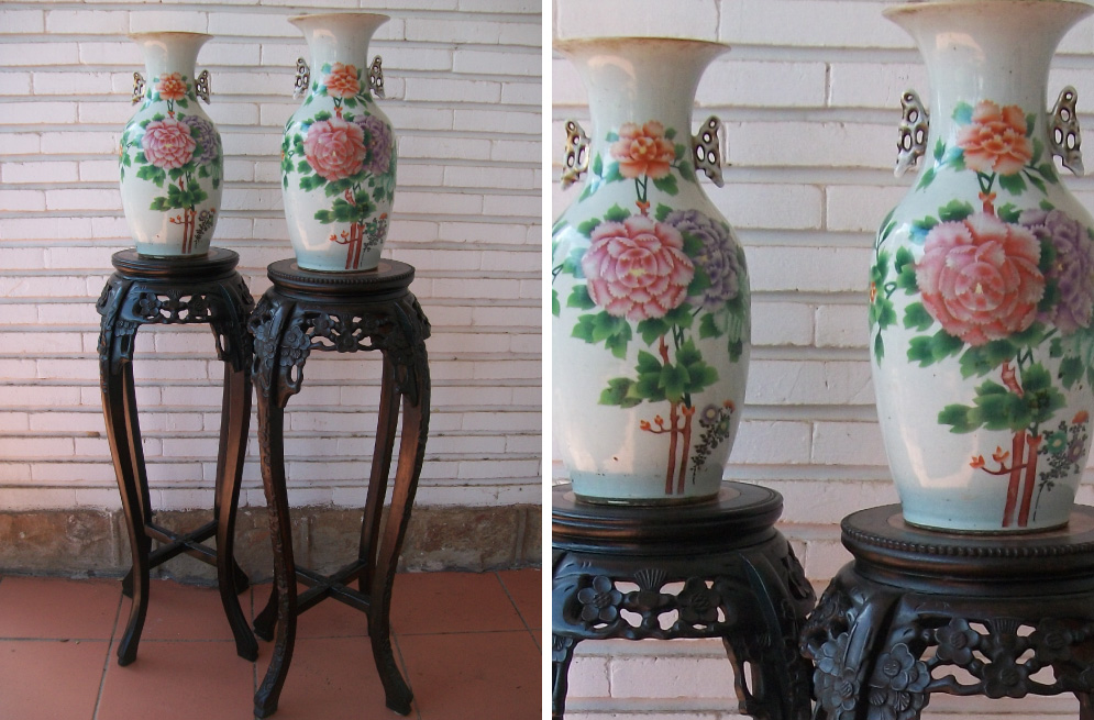 circa-1900-chinese-famille-rose-vases-on-chinese-hardwood-hockers